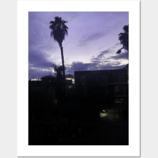 Violet sunset in Los Angeles, California Posters and Art